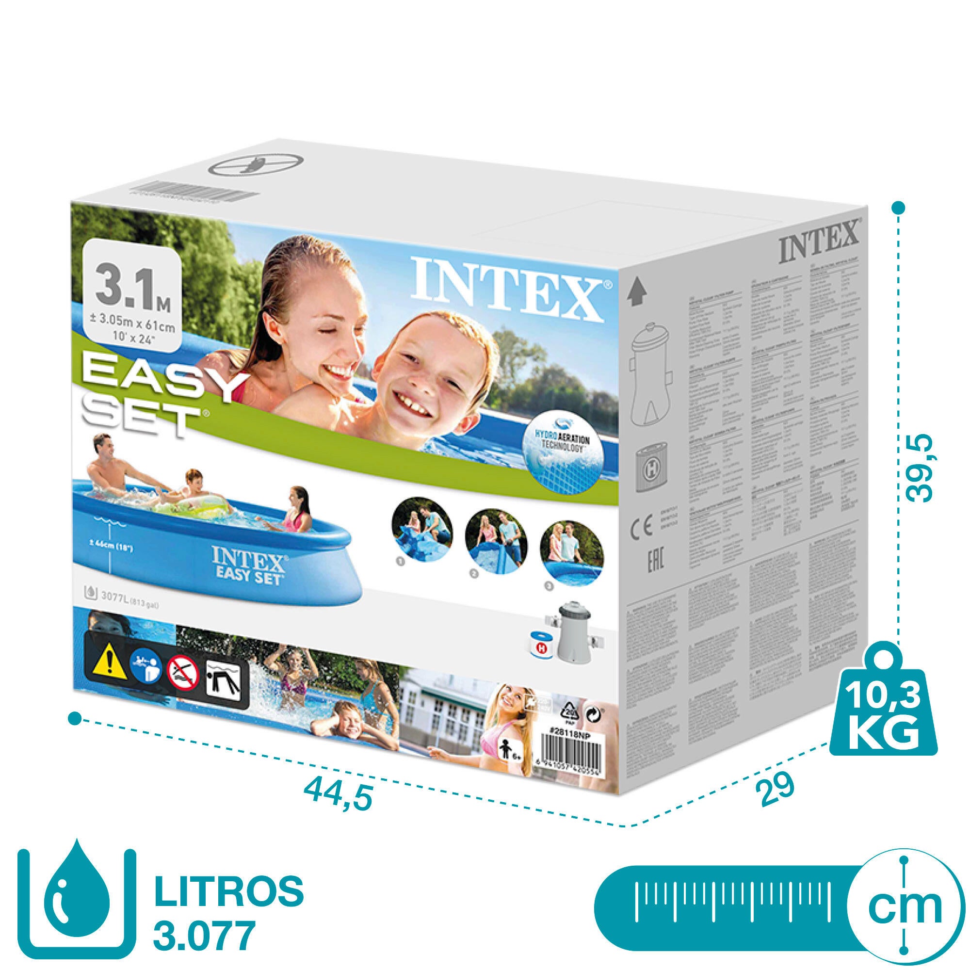 Piscina insuflável de pvc 305x61 cm redonda Intex - 14