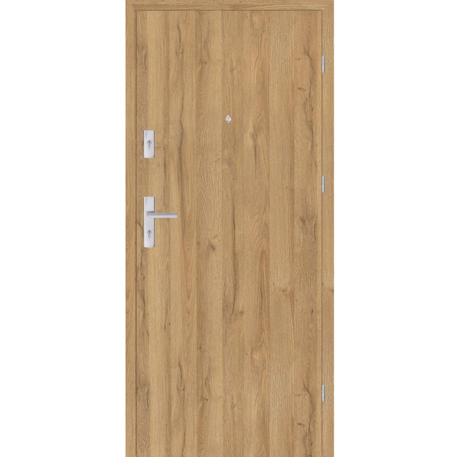 Drzwi wejściowe wewnątrzlokalowe Zeus 80 cm prawe dąb grand