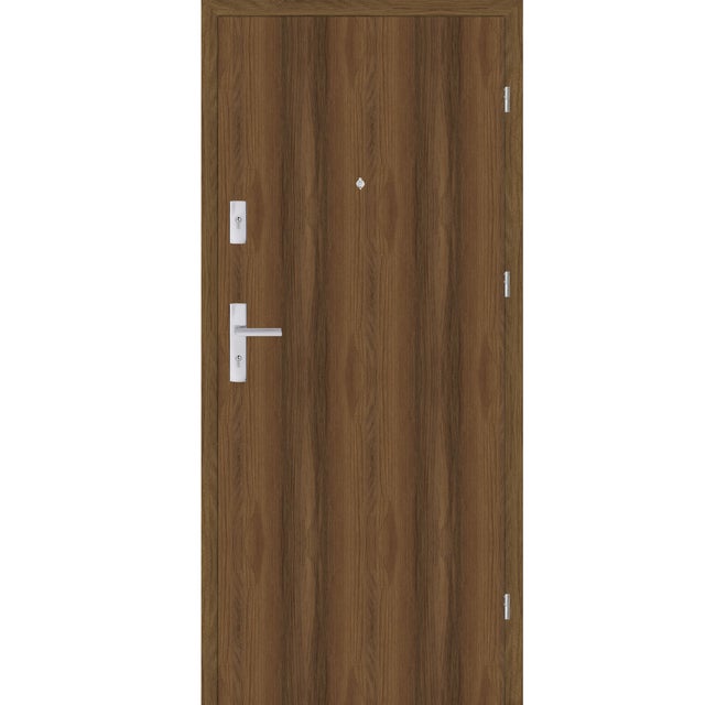 Drzwi wejściowe wewnątrzlokalowe Zeus 80 cm prawe orzech premium