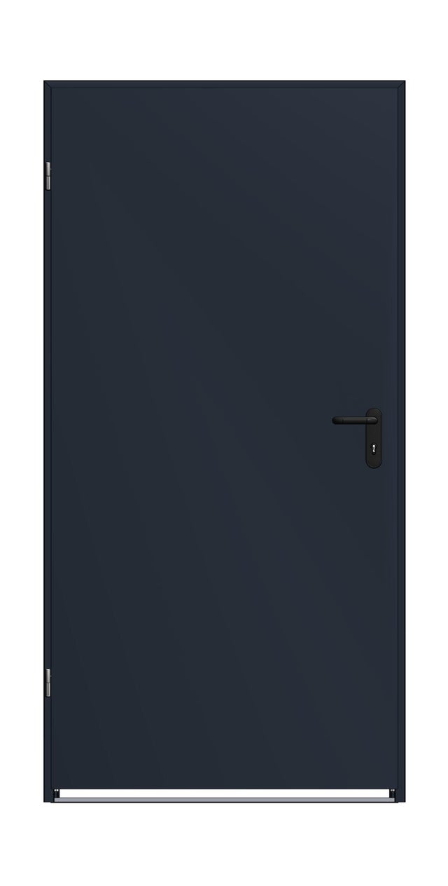 Drzwi techniczne zewnętrzne Zk Iso 80 cm, ocieplone styropianem, RAL 7016