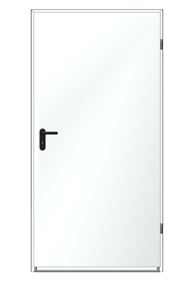 Drzwi techniczne zewnętrzne Zk Iso 90 cm, ocieplone styropianem, RAL 9016
