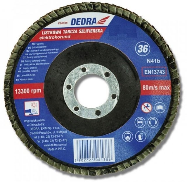 Tarcza szlifierska listkowa 125x22,2 mm P36