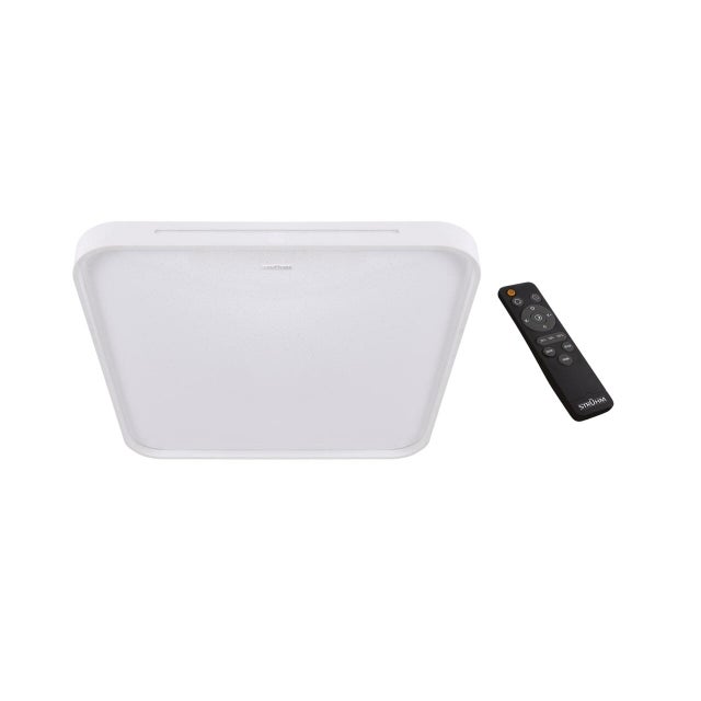 Plafon LED kwadratowy, ściemnialny, regulacja temperatury barwowej, pilot w zestawie, 48W, 6320Lm