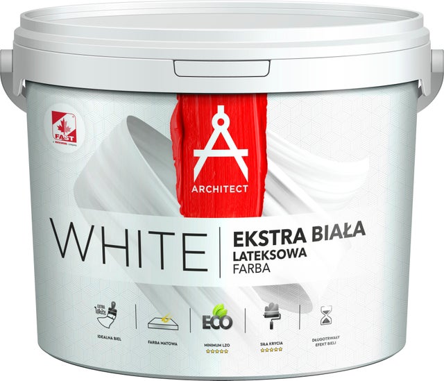 Farba lateksowa Architekt Whte śnieżnobiała 10l 