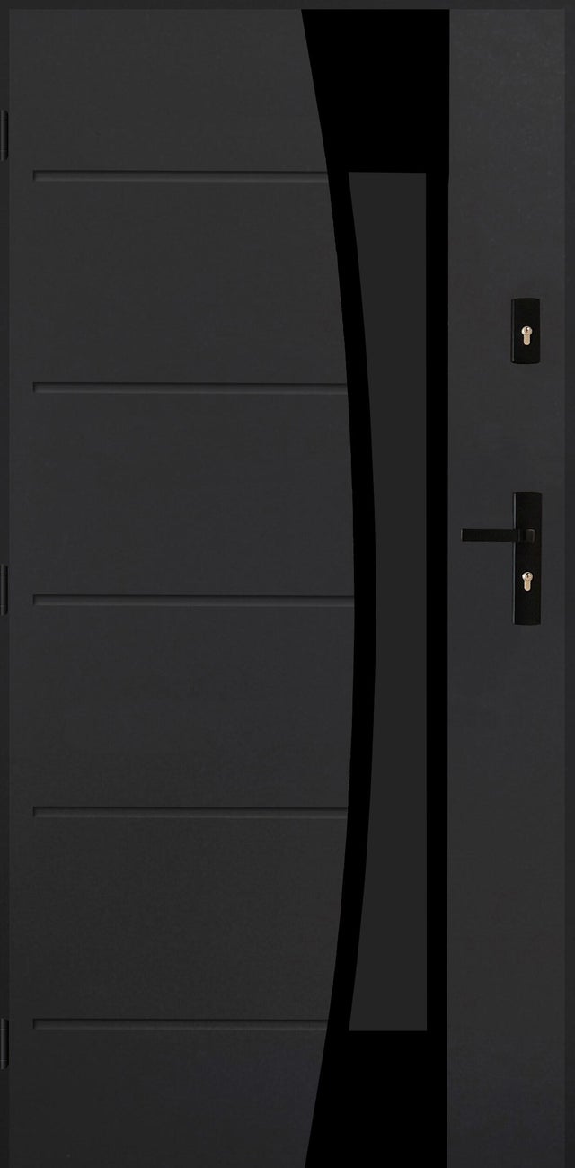 Drzwi zewnętrzne Lyon Black lewe 80 cm antracyt
