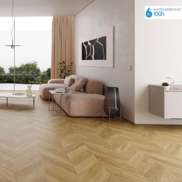 Pavimento flutuante laminado Espiga urban resistente à água 100h premium 8 mm Novofloor