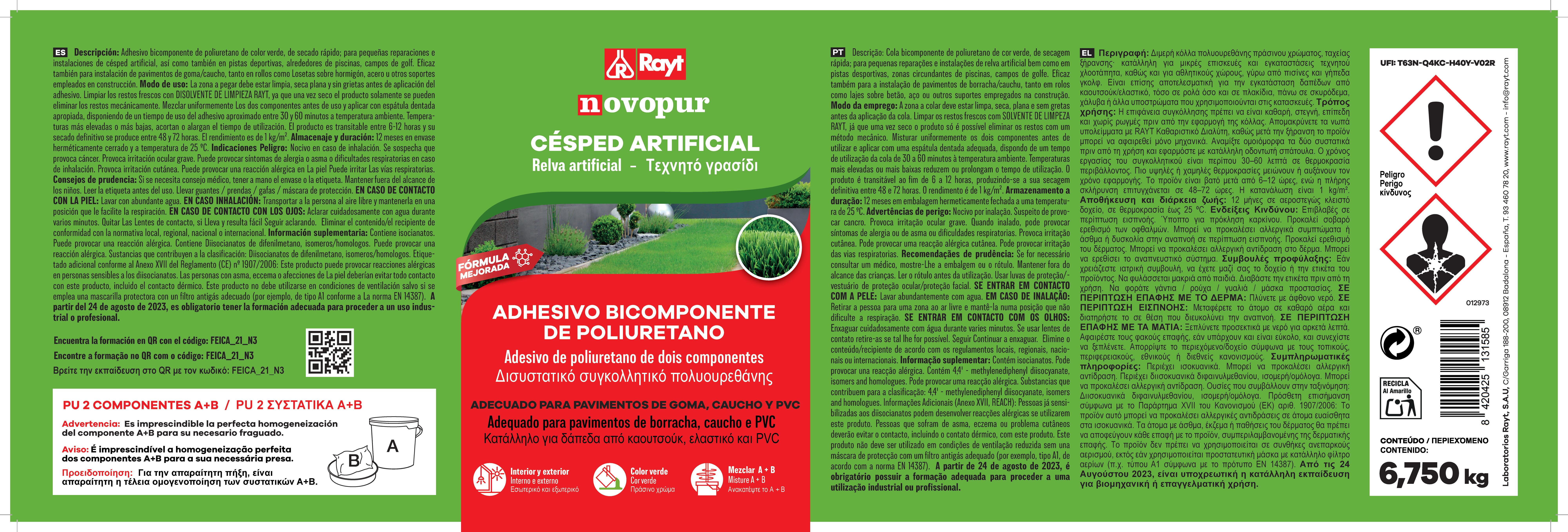 Cola verde para montaje de césped artificial NOVAPUR 6.75 kg - 5