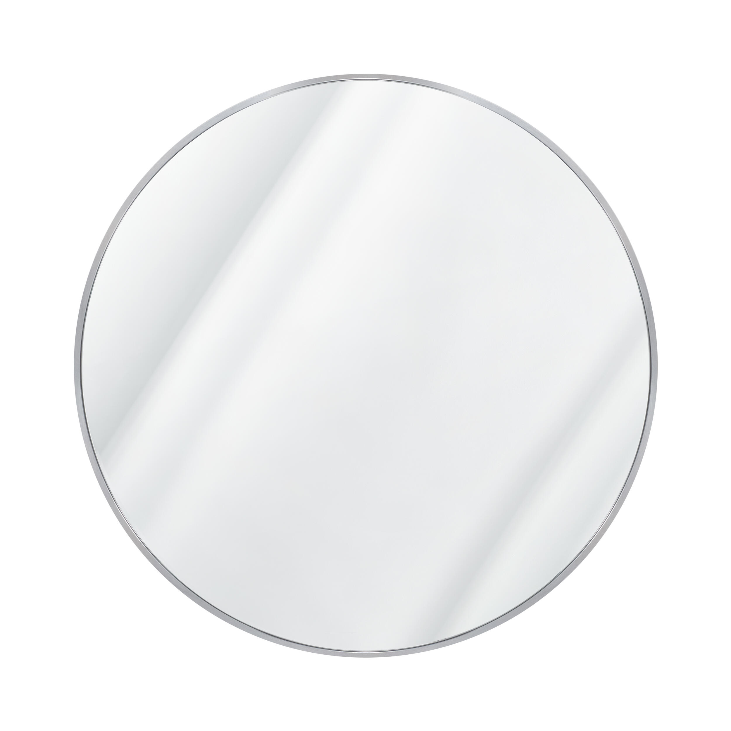 Lustro okrągłe 70 cm z ramą srebrną - 3