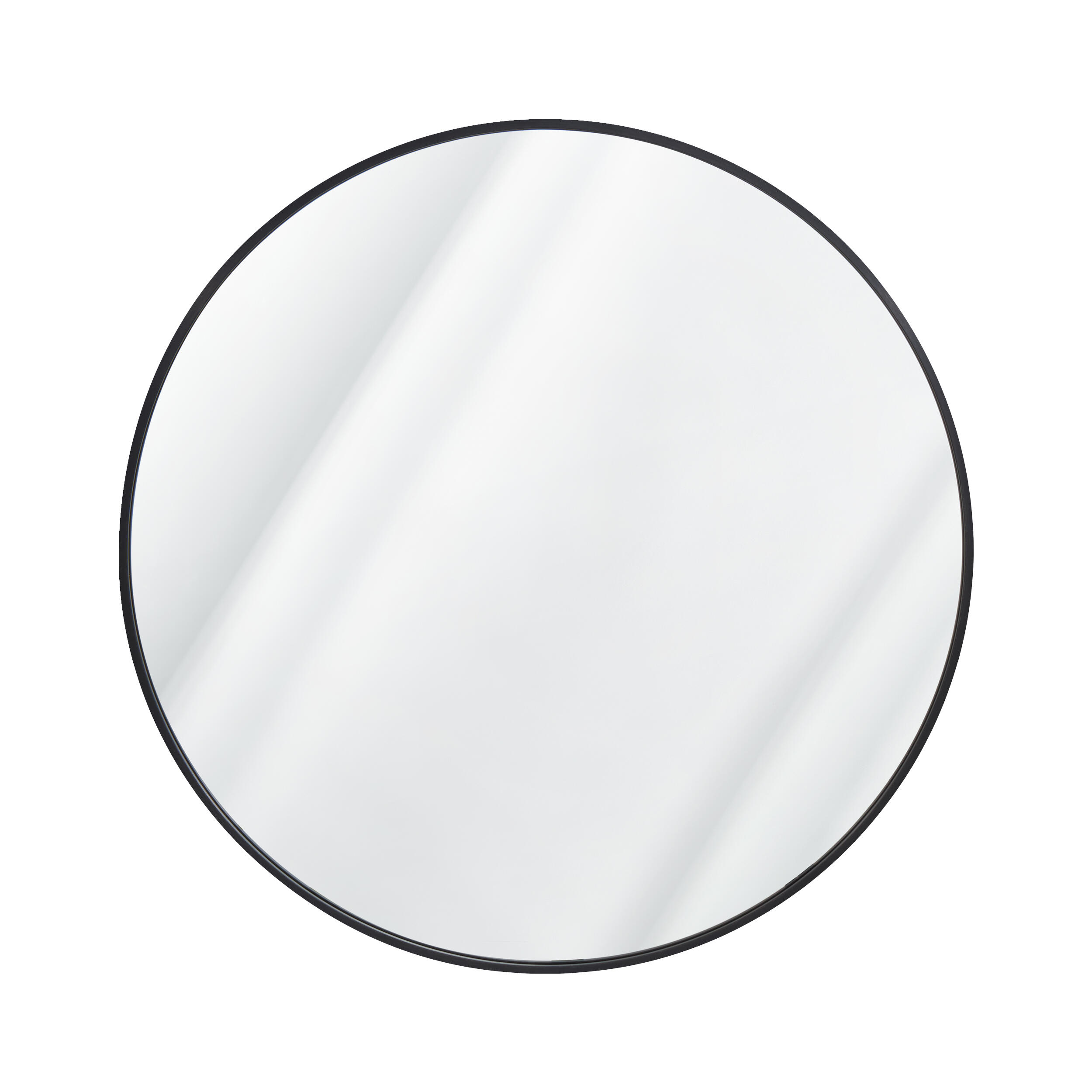 Lustro okrągłe 70 cm z ramą czarną - 3