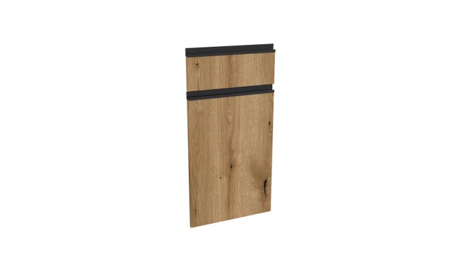 Front kuchenny do szuflady Dąb Evoke 40x14, 40x57 cm prawy dolny z uchwytem w kolorze czarnym Tafla L