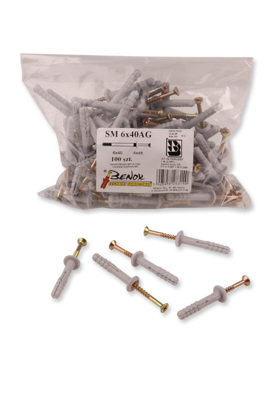 Kołek do szybkiego montażu z kołnierzem 6.0x80 mm (50 szt.)