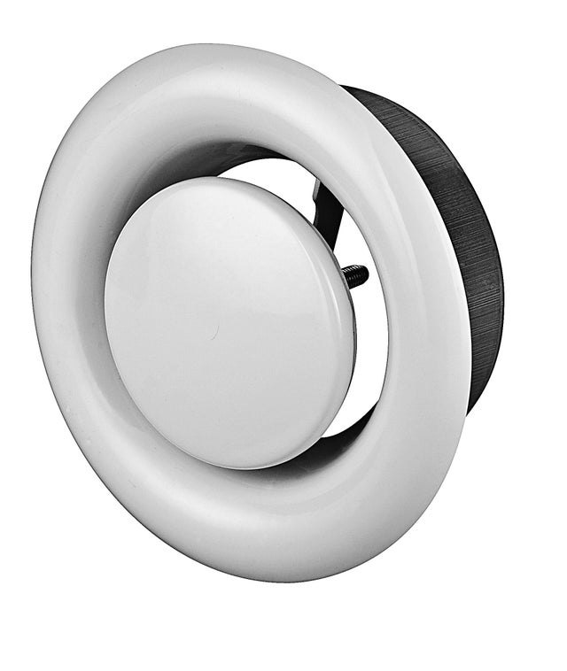 Anemostat wywiewny metalowy 100 mm biały