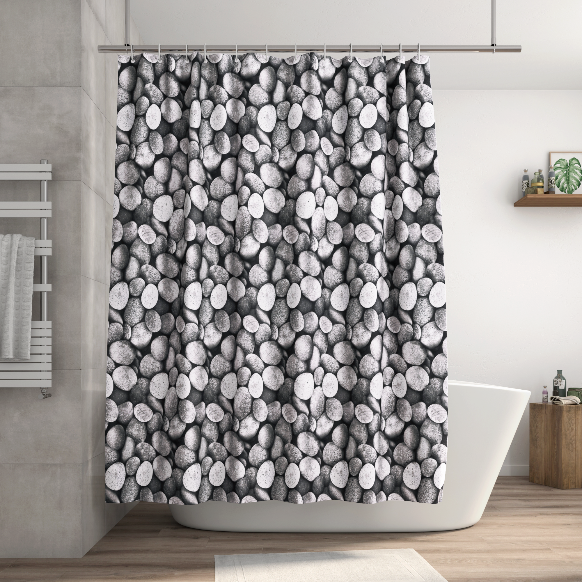 FeinKulturia Rideau De Douche 180 X 200 Cm, Design De Style Lettre