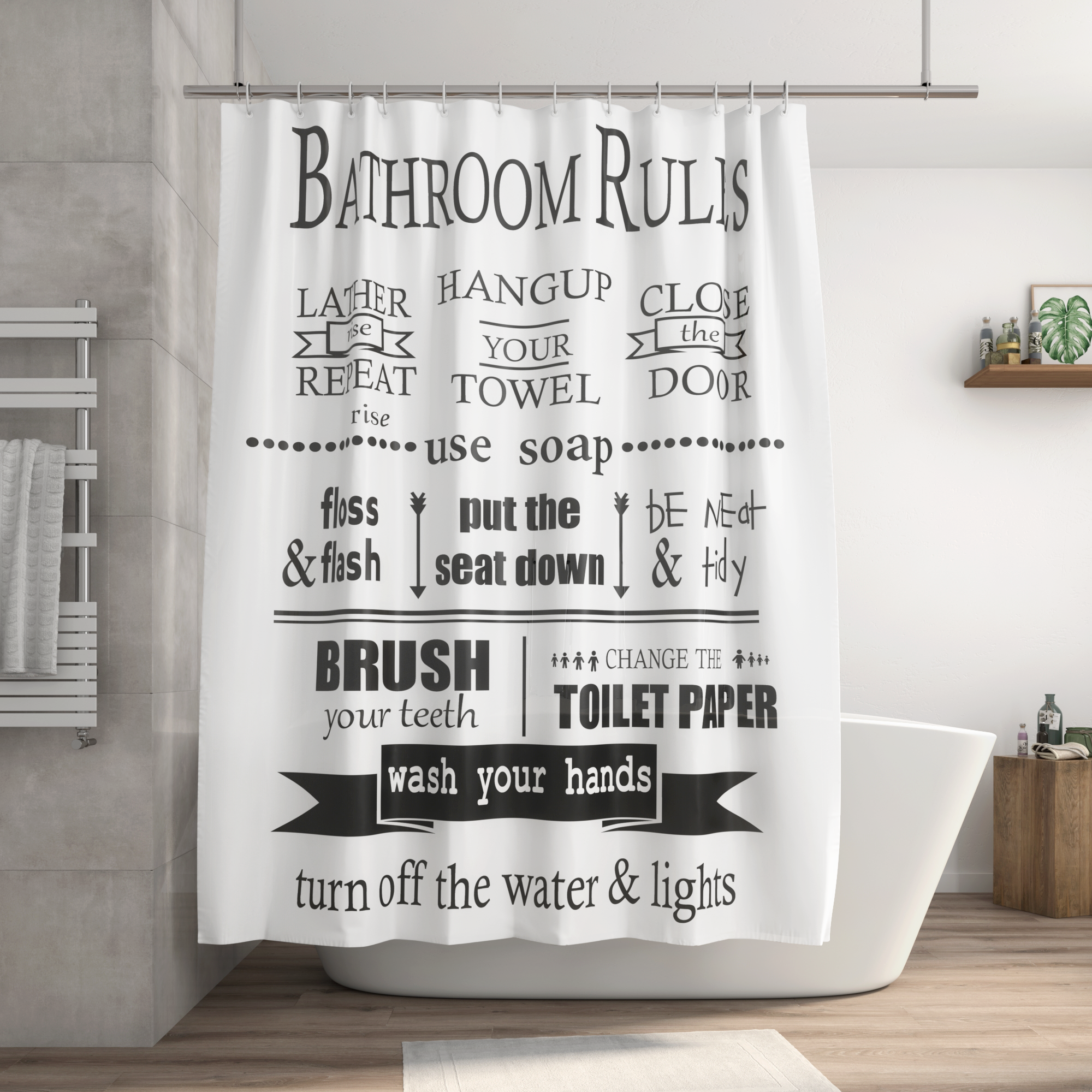 Tenda Doccia Anti-Muffa Nero - 90x180 Cm, Impermeabile E Lavabile - Con 6 Ganci - Per Vasca O Box Doccia - Foto 12