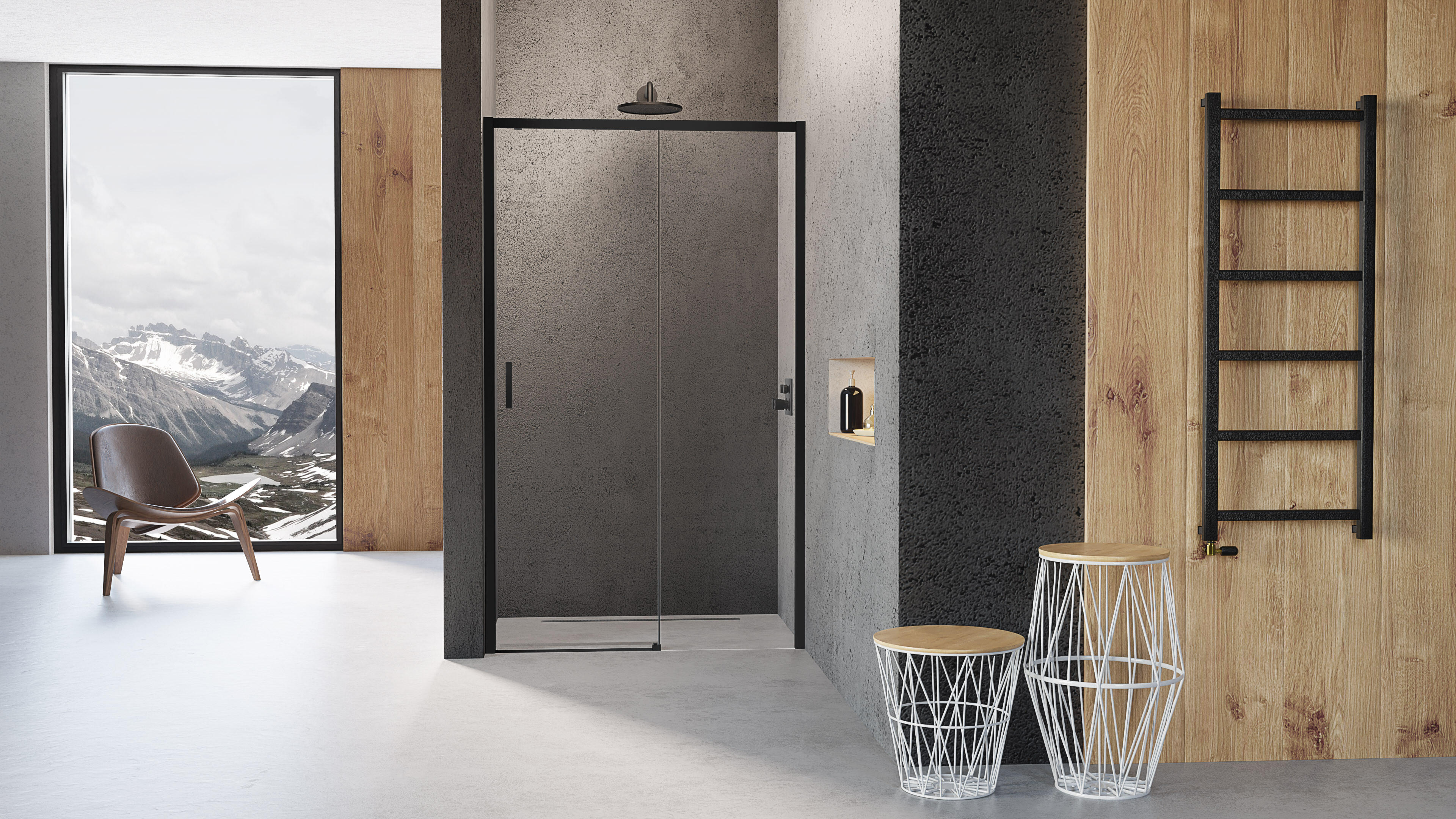 Drzwi przesuwne Kabri Avance Black prawe 140x195 cm - 2