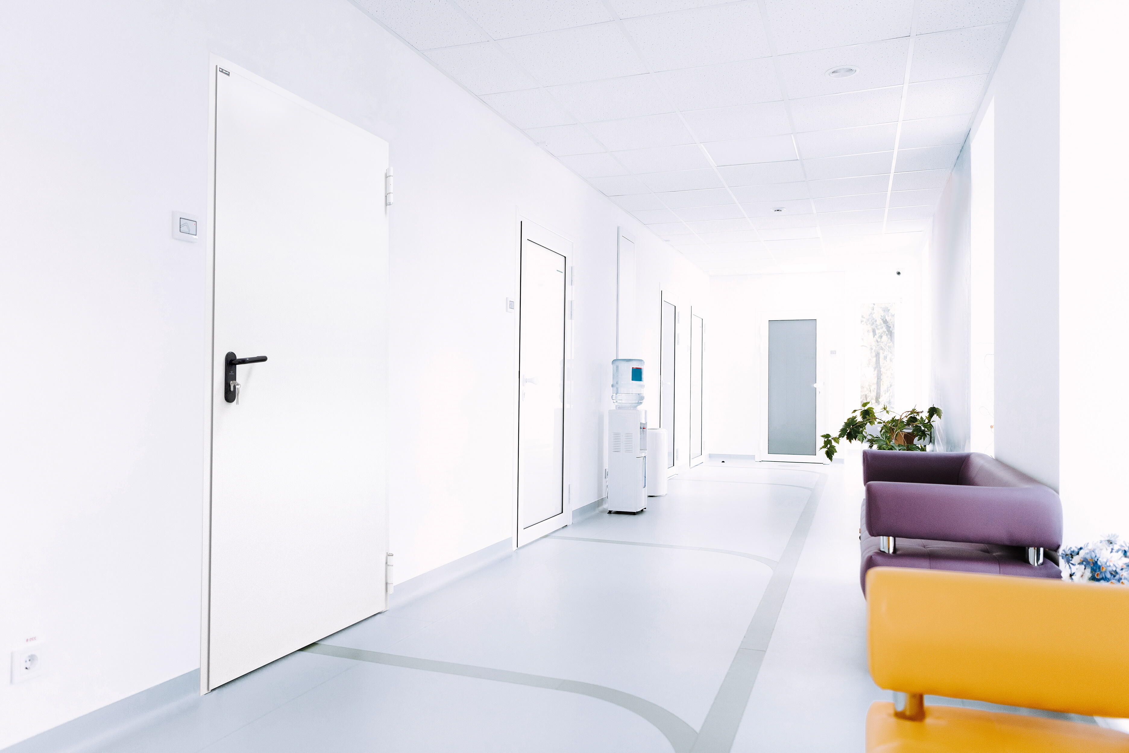 Drzwi techniczne Technical przeciwpożarowe EI30 90 prawe RAL 9016 - 2
