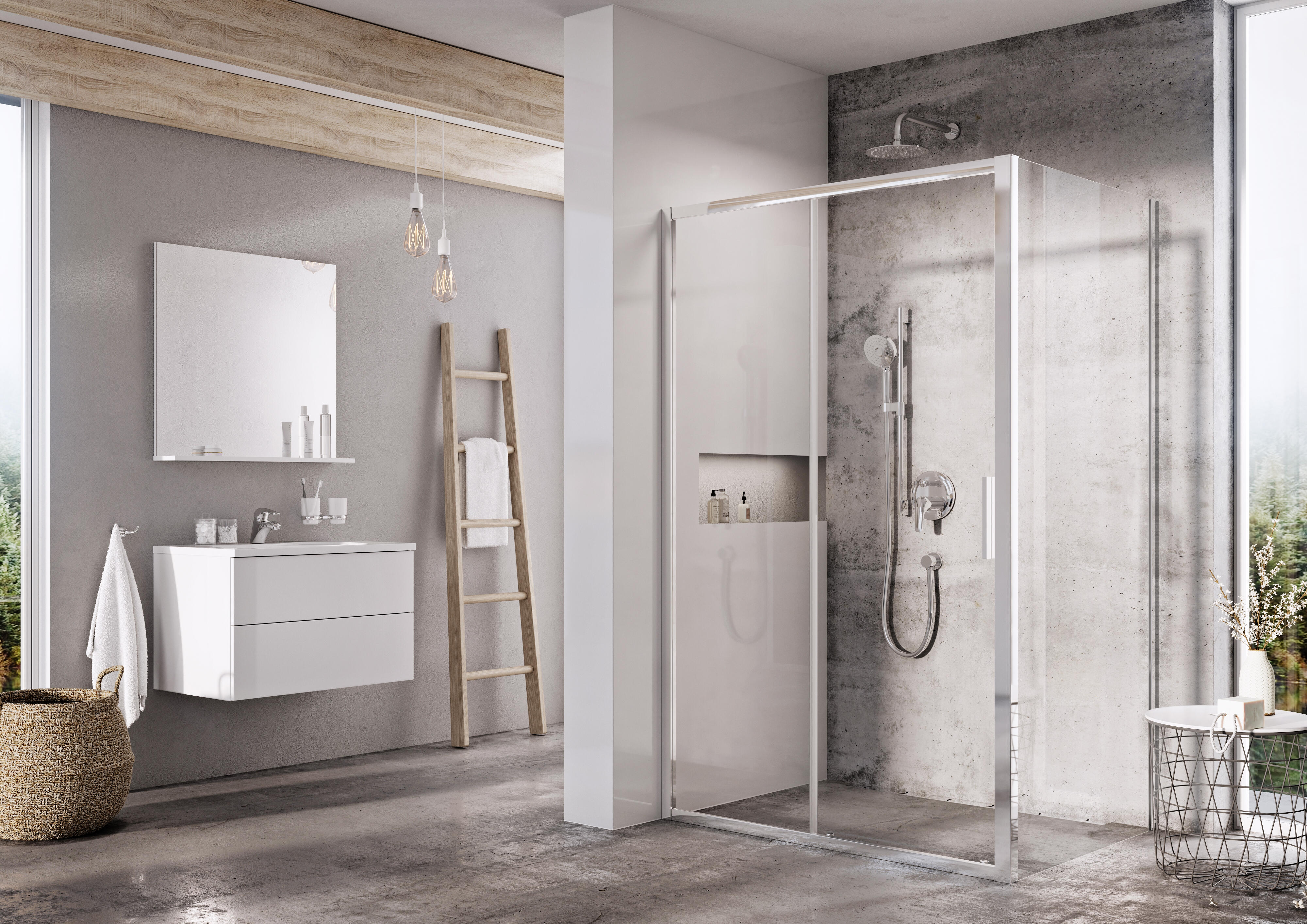 Ścianka prysznicowa Ravak Blix Slim 90 cm chrom - 2