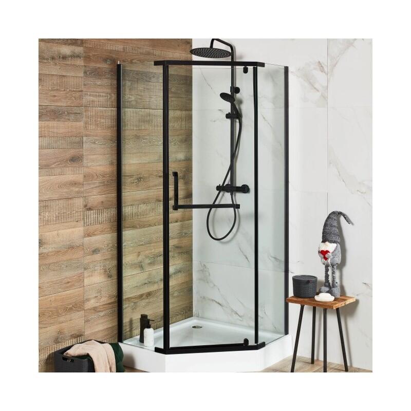 Kabina prysznicowa pięciokątna Durasan Diamond 80 cm czarna - 2