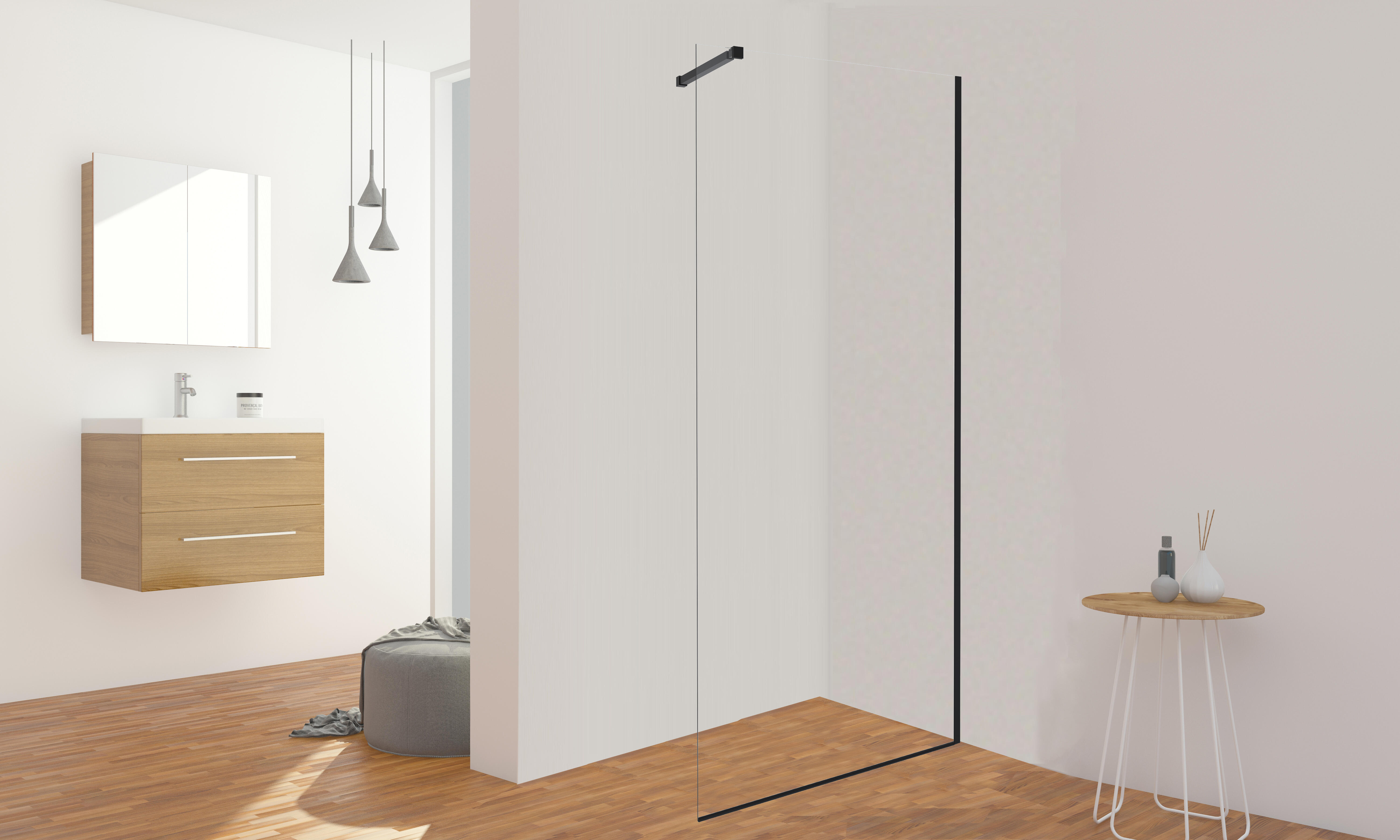 Kabina walk-in Savana Veduta 100 x 195 cm czarna - 2