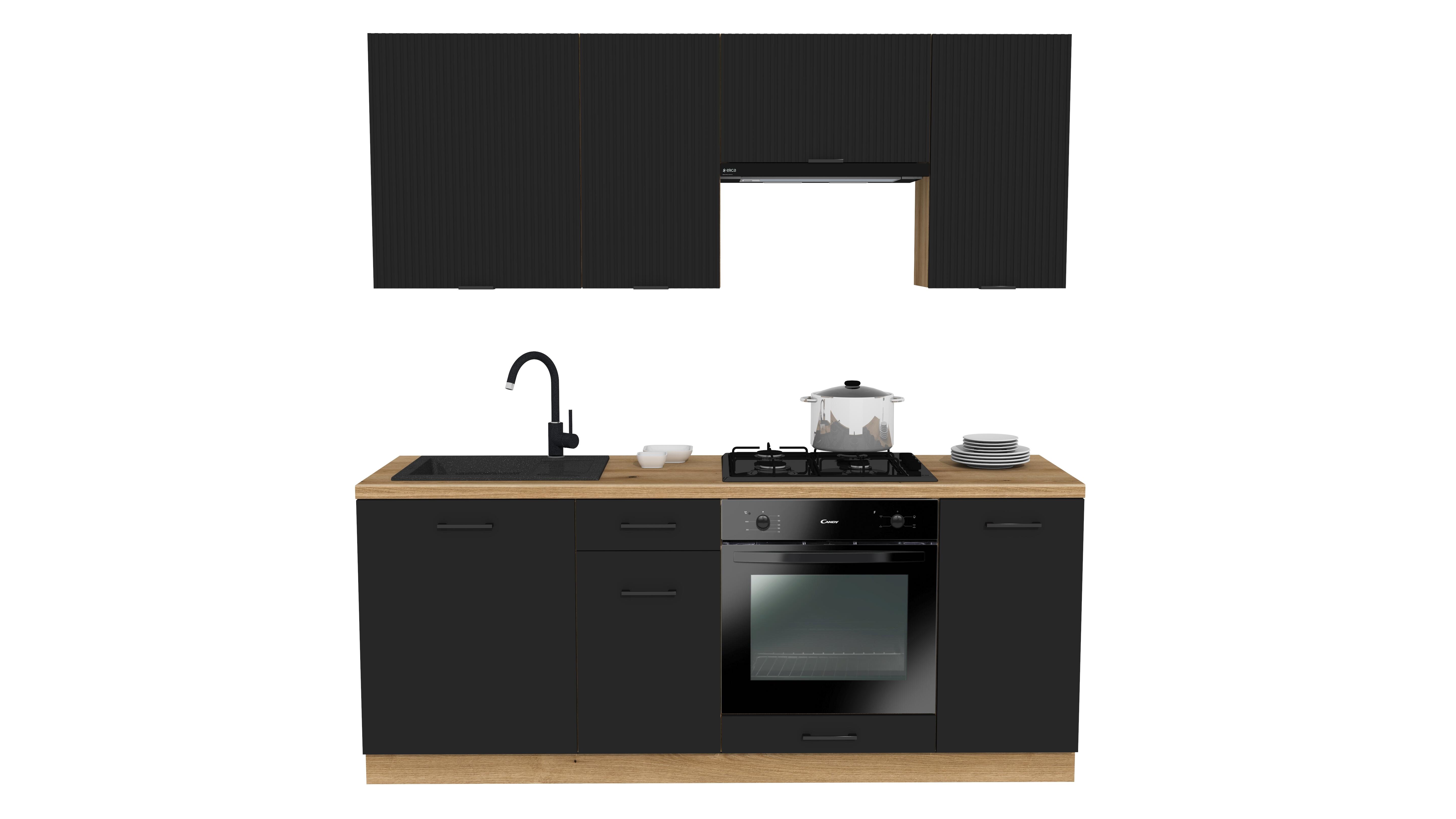 Front kuchenny do szafki z 2 szufladami Czarny 40x14, 40x57 cm - 2