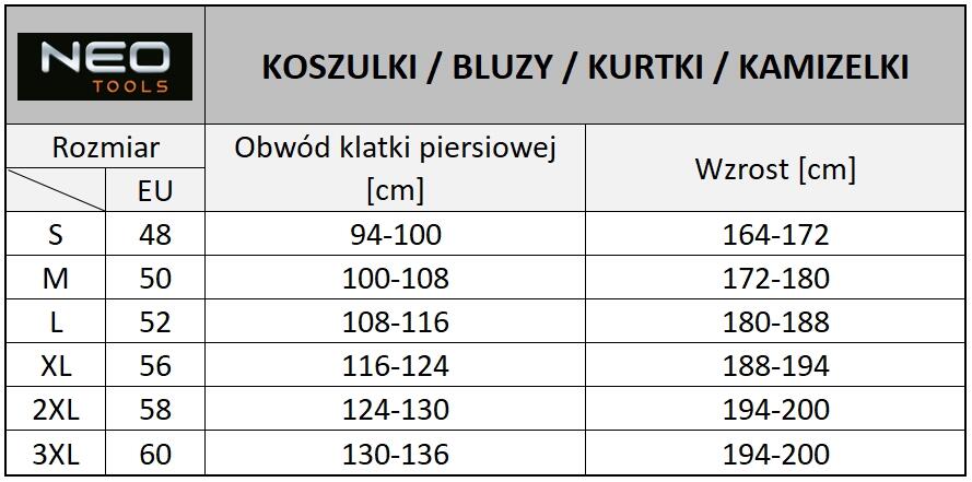 Kurtka robocza ocieplana żółta NEO 81-710, rozmiar 2XL (58) - 2