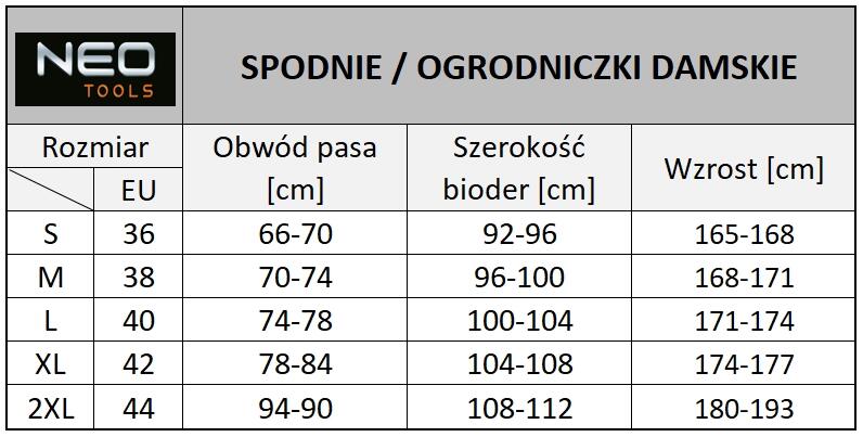 Spodnie robocze damskie 80-220 NEO, rozm. XL (42) - 2