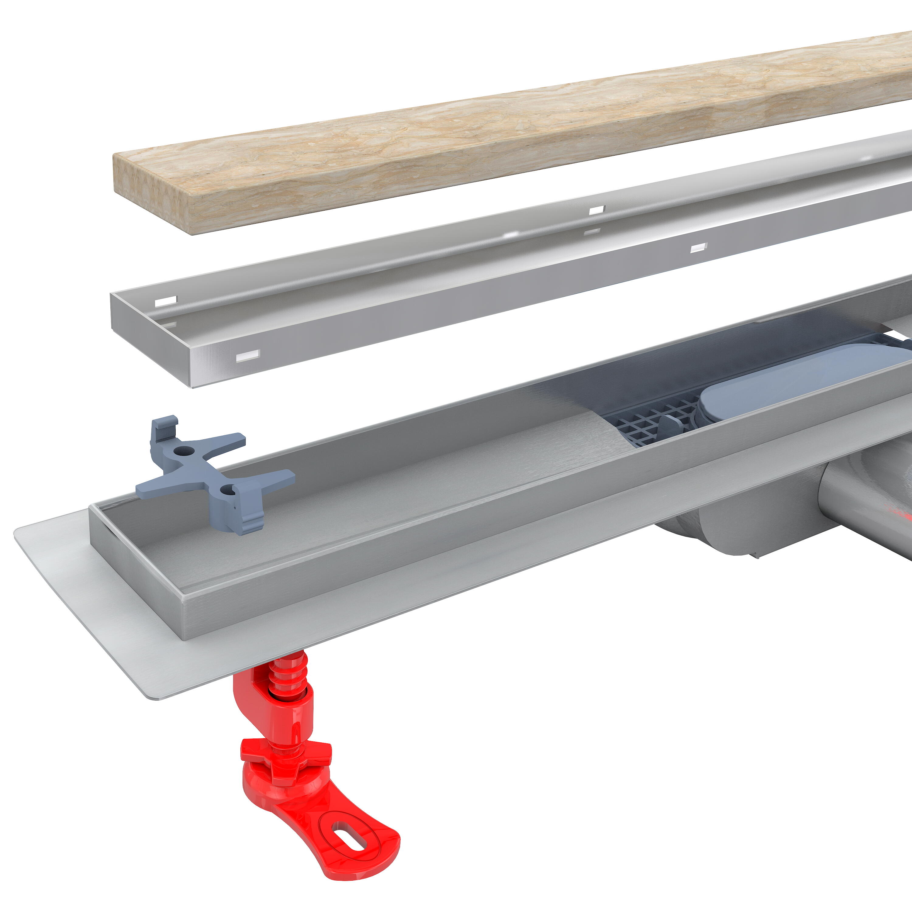 Odpływ liniowy Alfa Linear 800 mm z dwustronnym rusztem, inox - 4