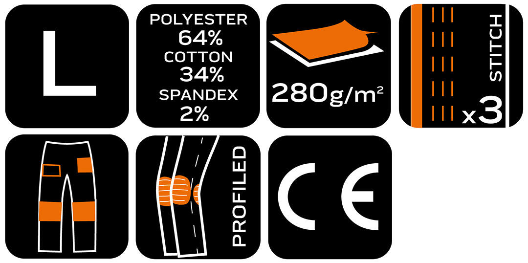 Spodnie robocze NEO 81-350-1, Mix&Match, Canvas, wzmocnienia z Cordury, zielone moro, rozmiar S/48 - 2