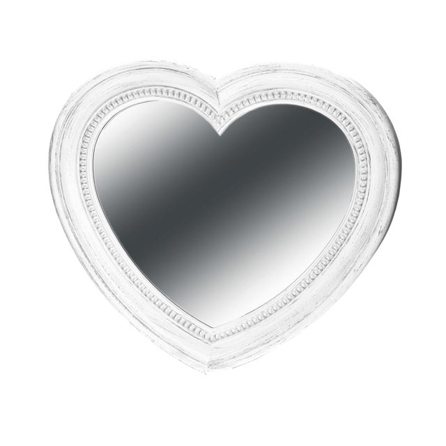 Specchio cuore in pvc bianco 40 x 45 cm