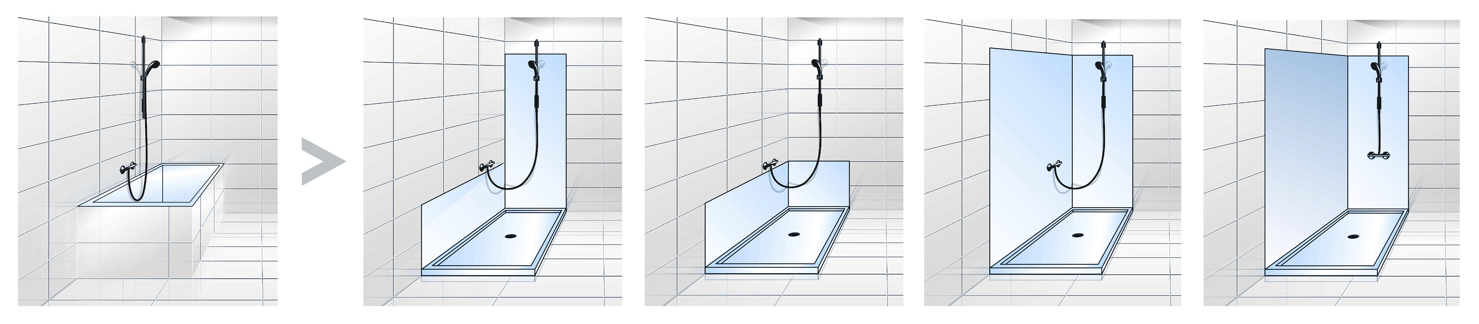 Ścianka prysznicowa Sched-pol Shower Plate 210x100 cm BRC9297CTST - 4