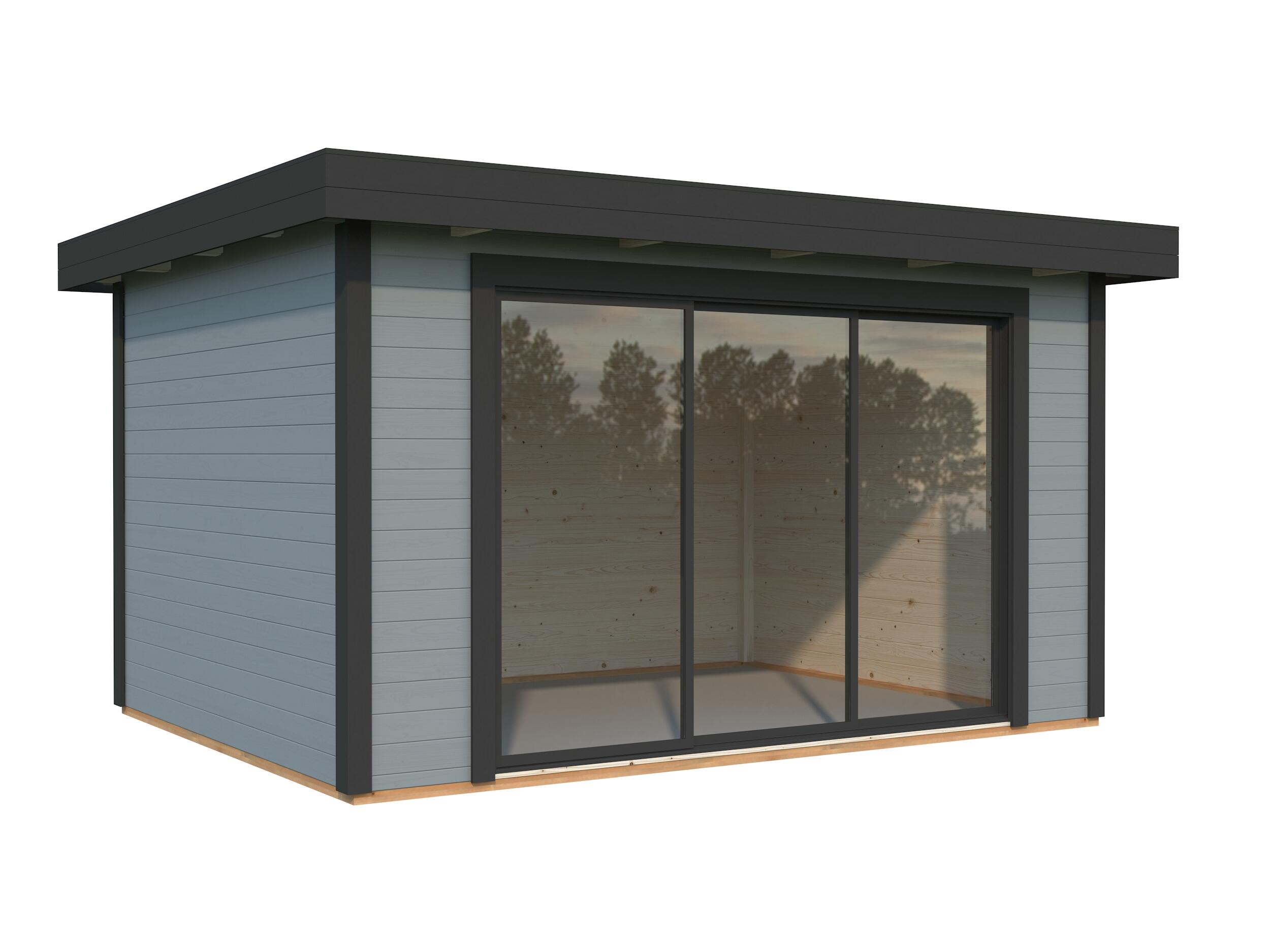 Studio de jardin bois WHITEWOOD Lydia peint gris Ep.28 mm 11.06 m² - 5