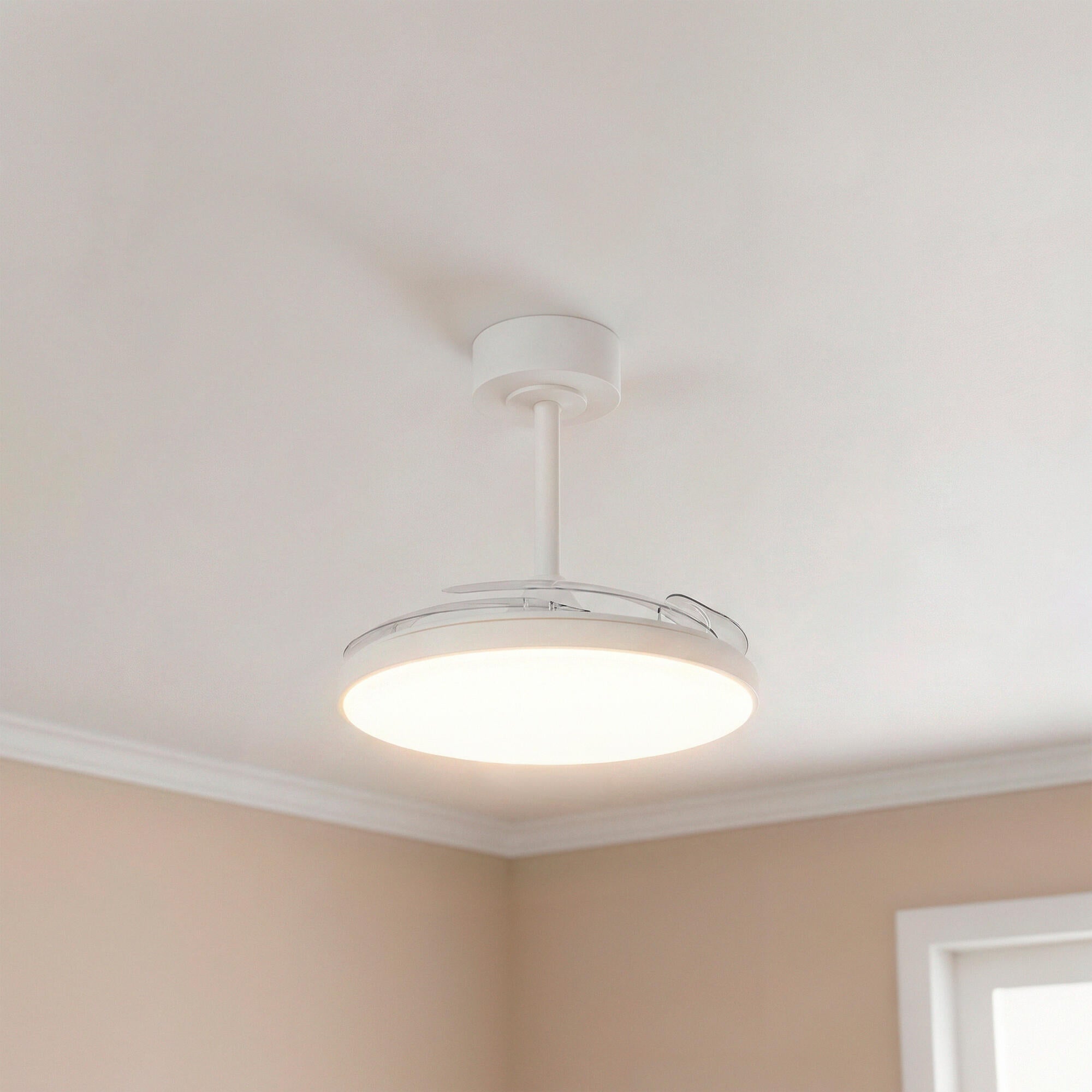Ventilador de techo con luz silencioso DC 25W con mando ø90 cm Slim MANTRA blanco luz CCT 3 aspas retráctiles tipo lámpara| 3 velocidades| modo verano/invierno| recomendado para <13m² - 6