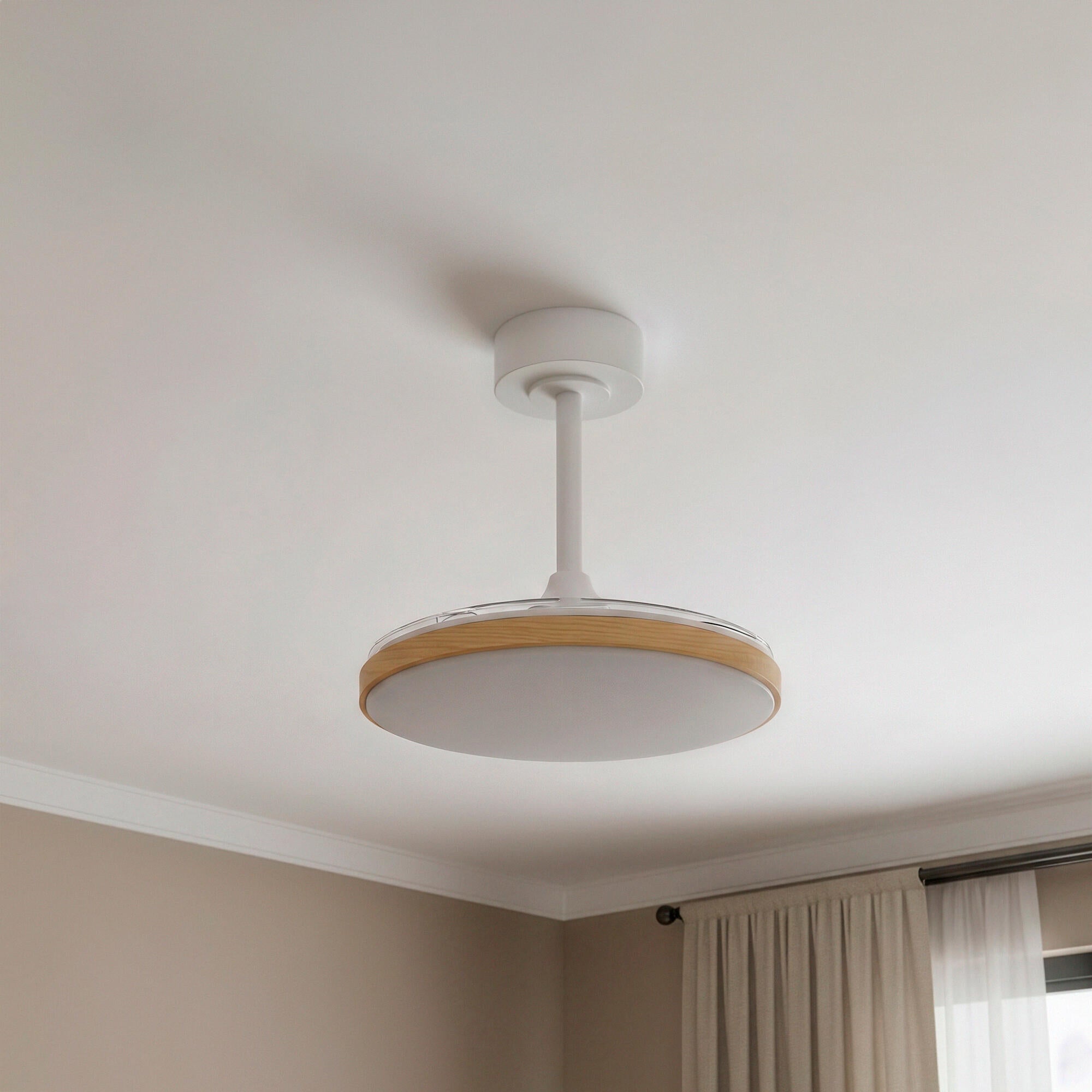 Ventilador de techo con luz silencioso DC 25W con mando ø90 cm Slim MANTRA marrón luz CCT 3 aspas retráctiles tipo lámpara| 3 velocidades| modo verano/invierno| recomendado para <13m² - 6