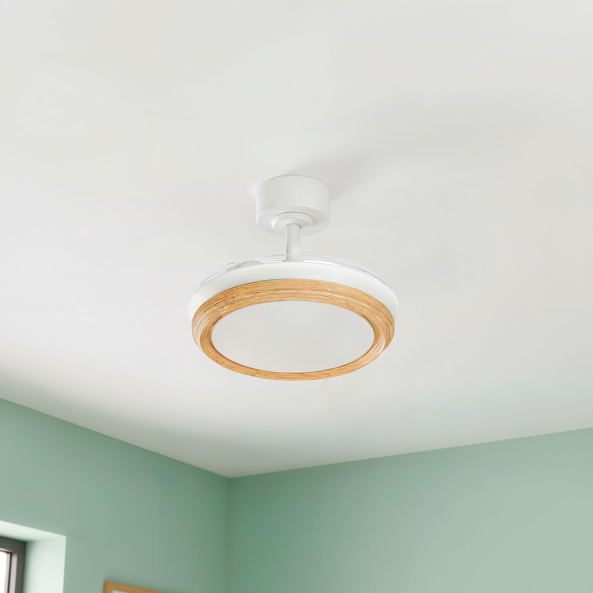Ventilador de techo con luz silencioso DC 30W con mando ø91 cm Alvus S ARTE CONFORT blanco luz CCT 3 aspas retráctiles tipo lámpara| 6 velocidades| modo verano/invierno| temporizador| brisa| recomendado para <13m² - 4