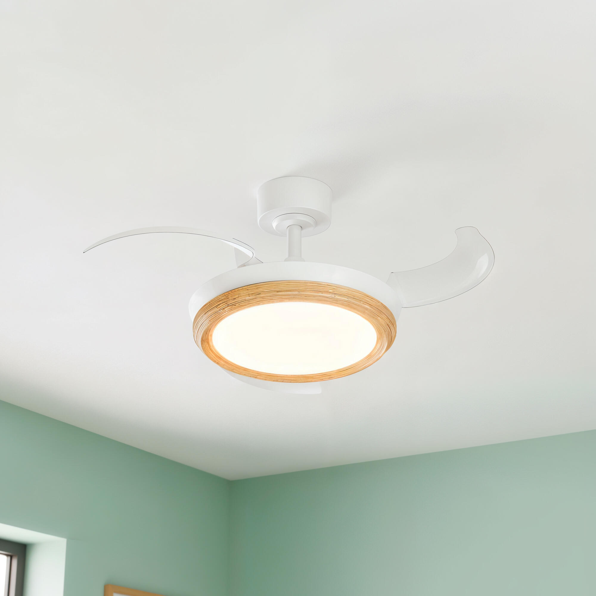Ventilador de techo con luz silencioso DC 30W con mando ø91 cm Alvus S ARTE CONFORT blanco luz CCT 3 aspas retráctiles tipo lámpara| 6 velocidades| modo verano/invierno| temporizador| brisa| recomendado para <13m² - 3