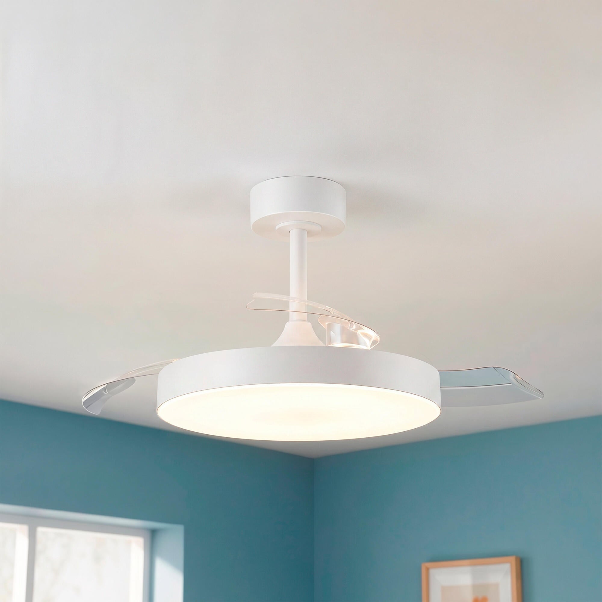 Ventilador de techo con luz silencioso DC 20W con mando ø96 cm Mira XS LUMIPLUS blanco luz CCT 3 aspas| 6 velocidades| modo verano/invierno| temporizador| brisa| recomendado para <13m² - 5