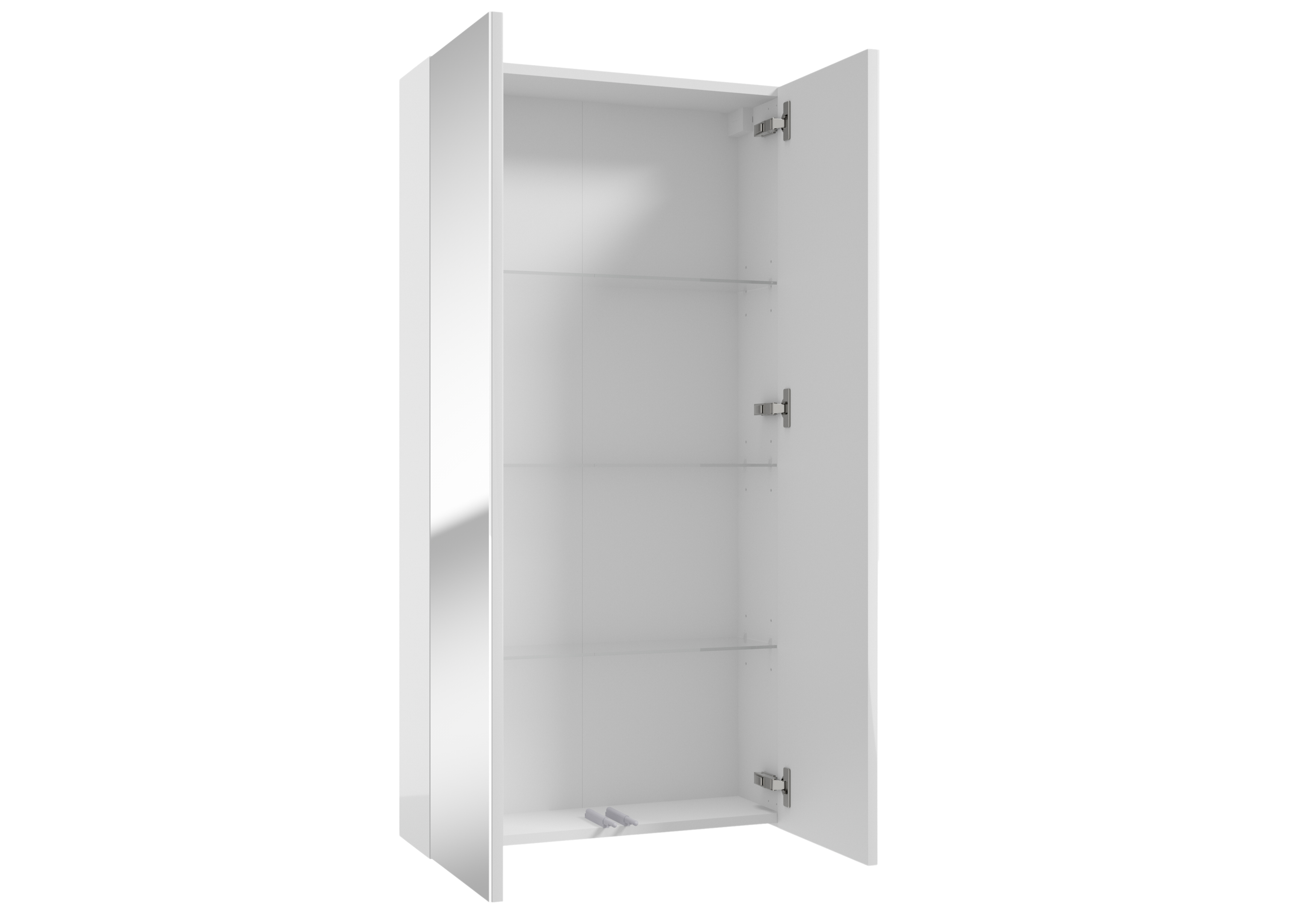 Szafka łazienkowa wisząca z lustrem 60x20x120 cm Duo biała połysk Defra - 5
