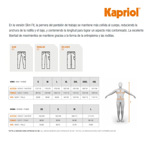 guía de talla Kapriol