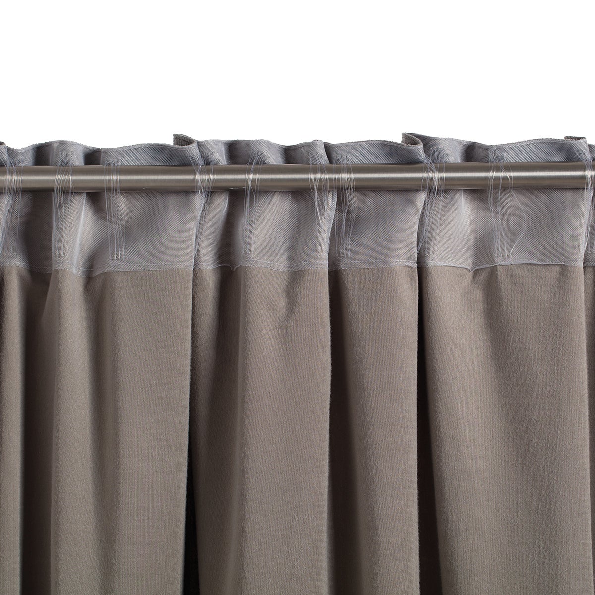 Tenda Crushed Velluto grigio, fettuccia e passanti nascosti 140x280 cm - 5