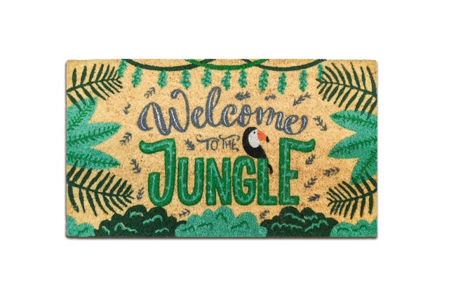 Felpudo coco Jungle  beige, verde 40 x70 cm