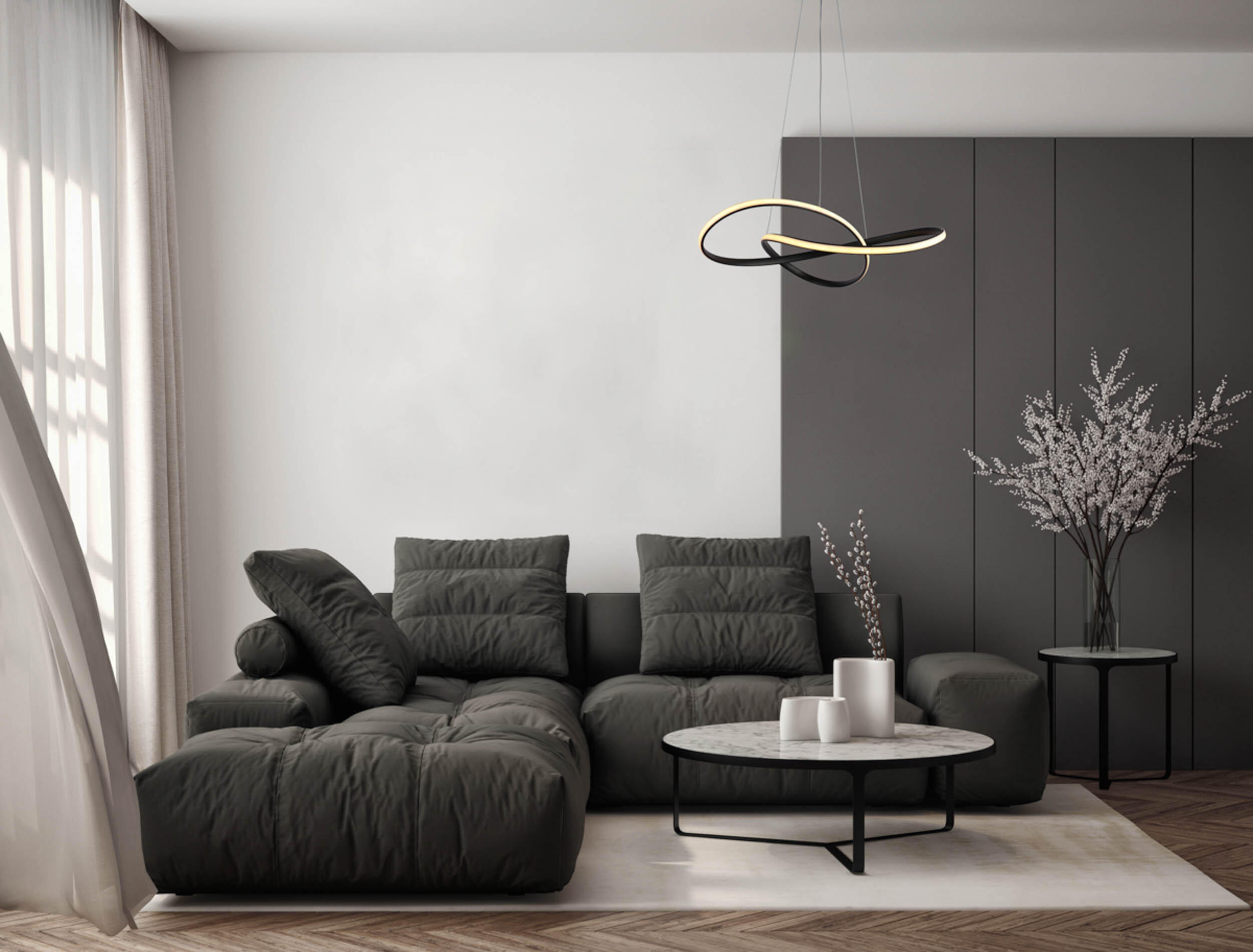 Lampa wisząca Consa czarna LED Italux - 2