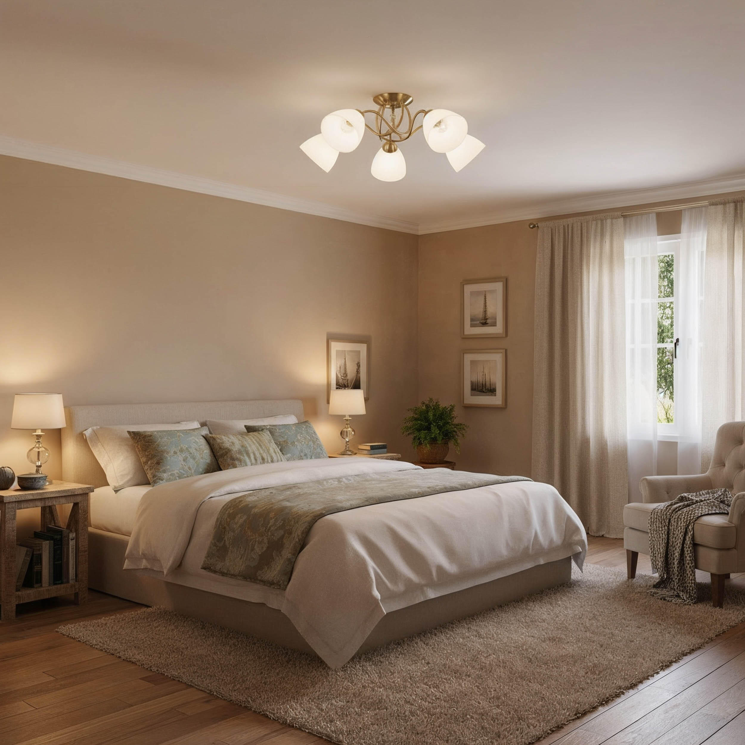 Lampa sufitowa Lugano złota 5 x E27 Italux - 2