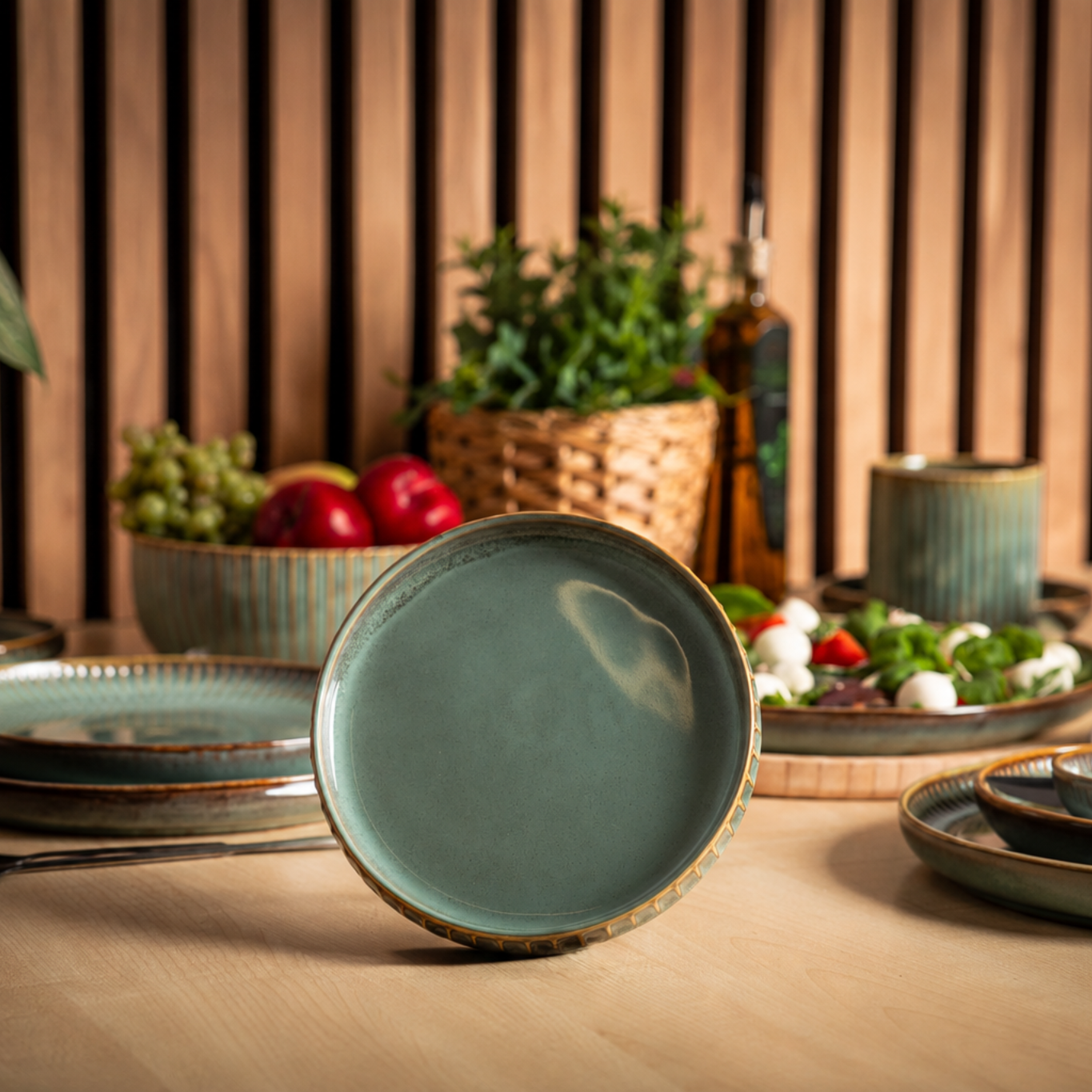 Miska salaterka porcelanowa Reactive Sage zielono-szara 15 cm Altom Design - 3