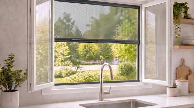 Mosquitera enrollable Elite para ventana 100x140 cm en color gris