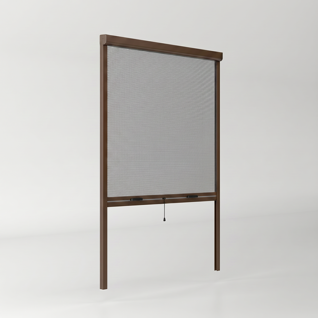 Mosquitera enrollado vertical para puerta BUG STOP ELITE de 100x220 cm en color bronce