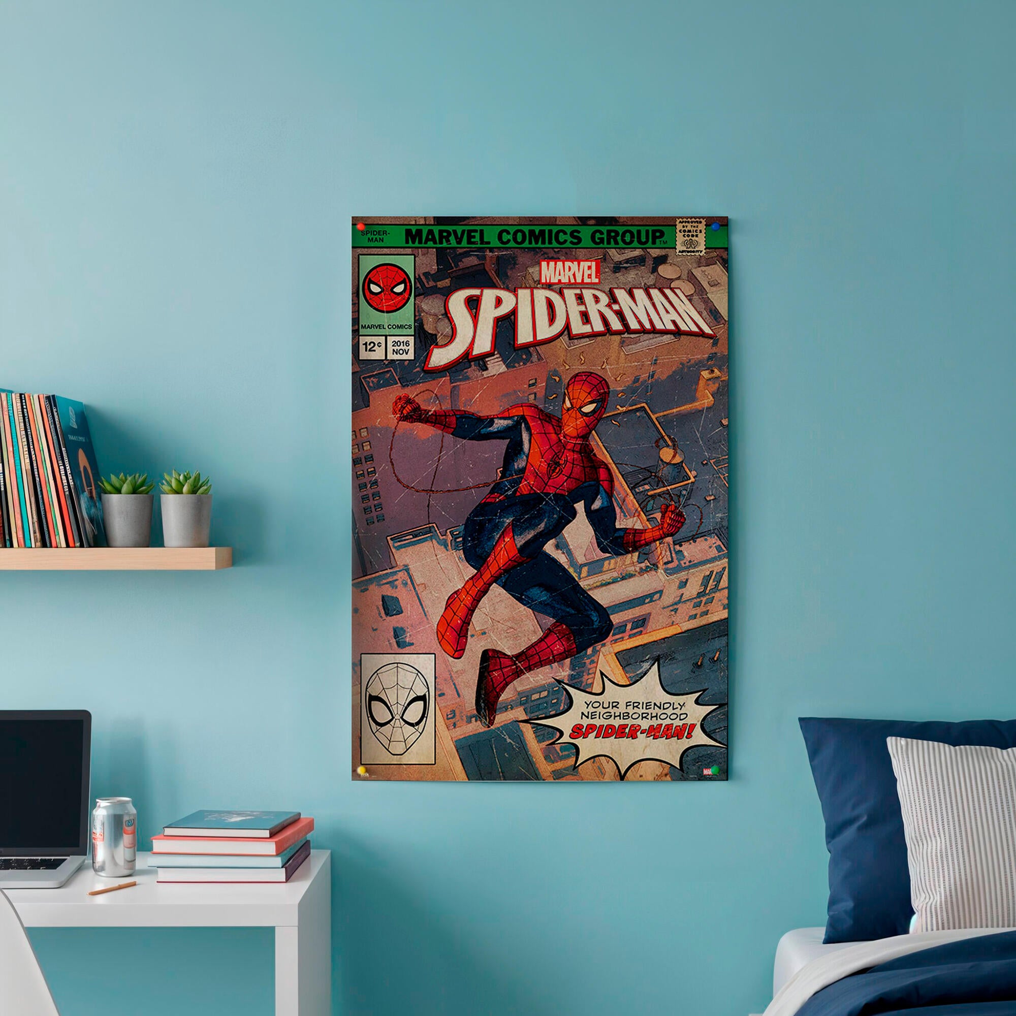 Póster Cine rectangular de 61 x 91.5 cm. Papel Marvel Spider-Man Portada Comic multicolor - 4