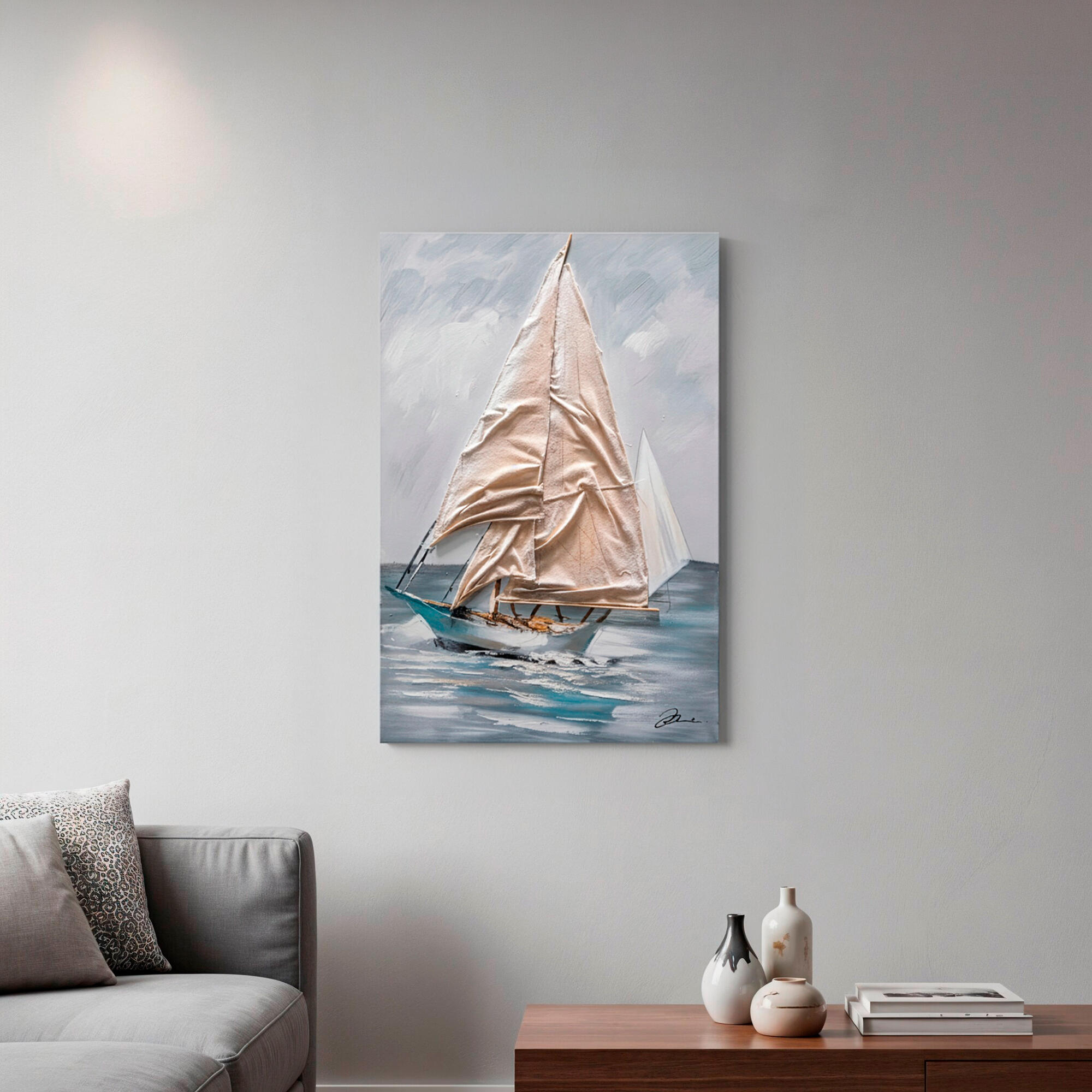 Tela pintada original 60 x 90 cm VELA - 2