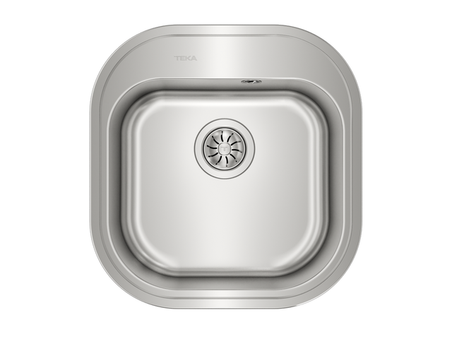Evier en inox poli 1 bac 46.5 x 48.5 cm vidage inclus Stylo