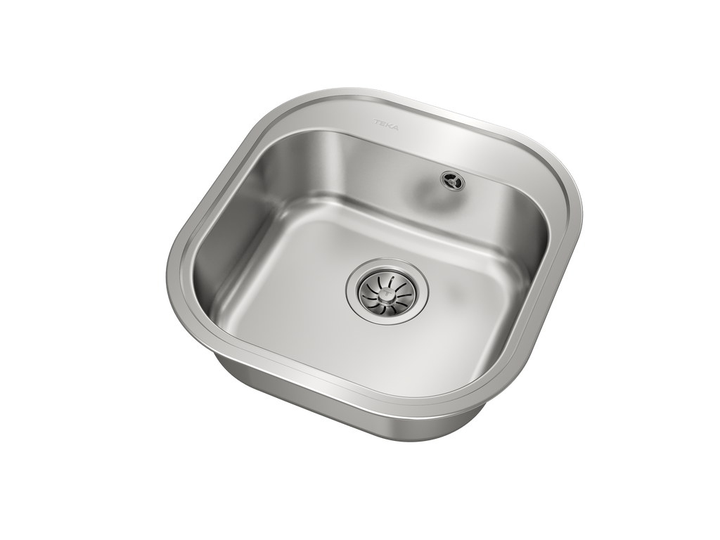 Evier à encastrer 1 bac, l.46.5 x L.48.5 cm en acier inoxydable Stylo gris - 7
