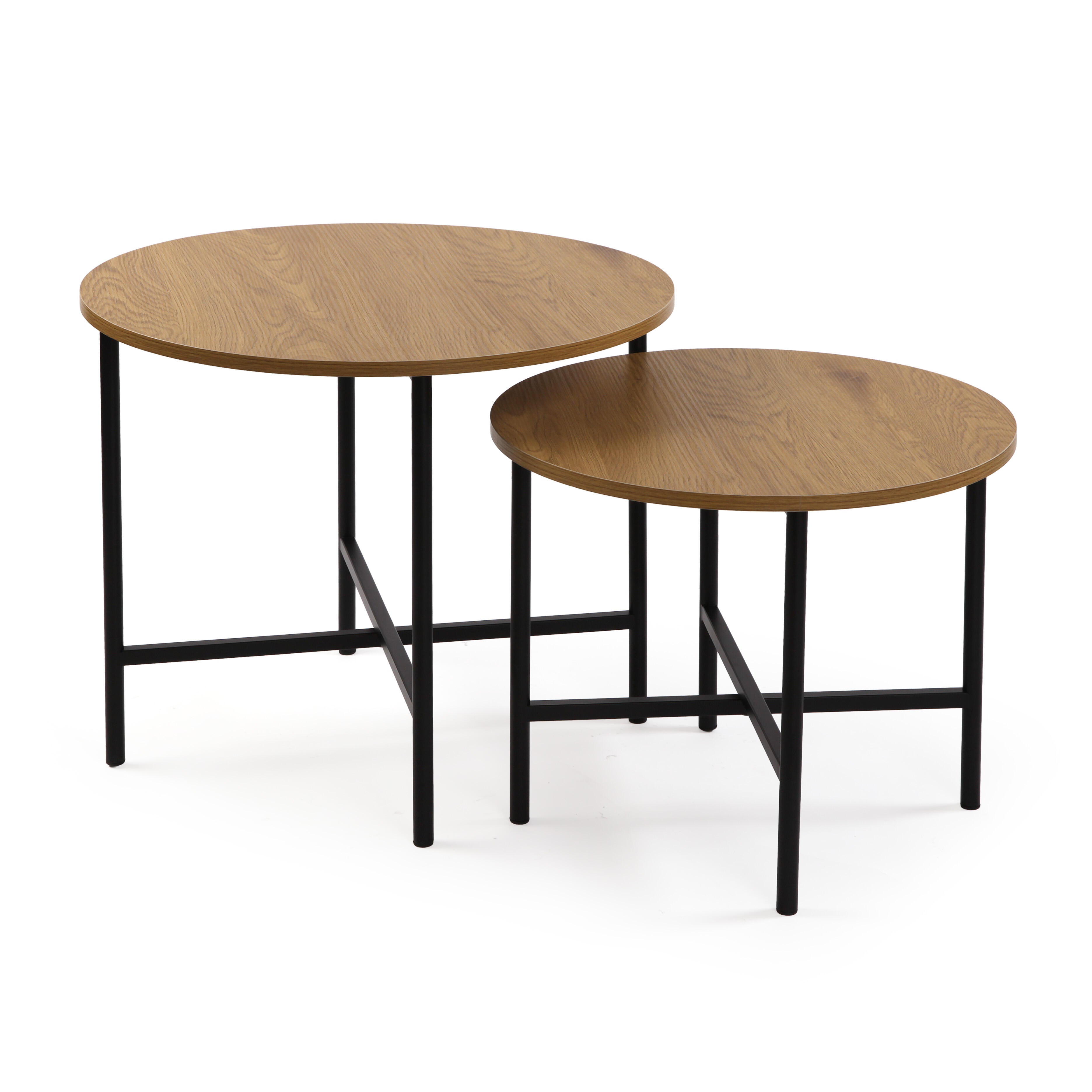 Set de 2 mesas de centro maite versa home de 48x40x40 cm en color negro